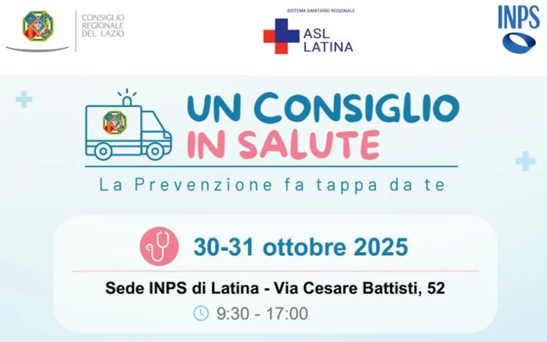 Lazio, Aurigemma “Un Consiglio in Salute fa tappa all’Inps di Latina”