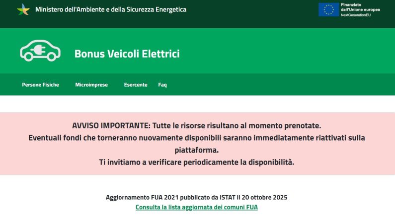 Incentivi auto, risorse già esaurite: lunga attesa sulla piattaforma per accedere al Bonus