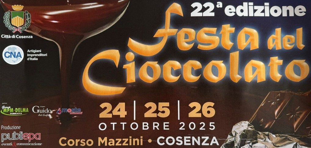 Cosenza ospita la 22ª edizione della Festa del Cioccolato dal 24 al 26 ottobre