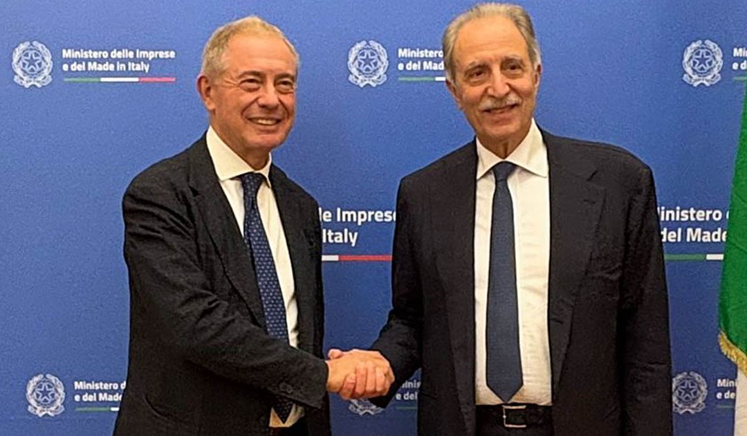 Il governatore Vito Bardi e il ministro Adolfo Urso