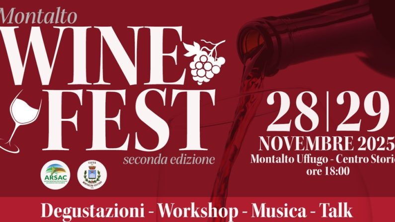 Wine Fest 2025: a Montalto Uffugo, il 28 e 29 novembre