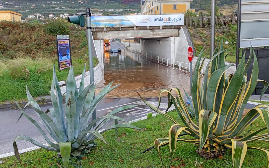 Maltempo sul Tirreno cosentino: criticità a Praia Tortora e Verbicaro