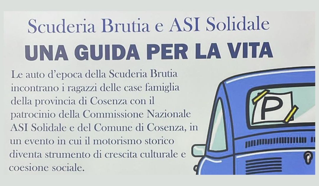 “Una guida per la vita” a Cosenza il sodalizio tra Scuderia Brutia e Asi Solidale