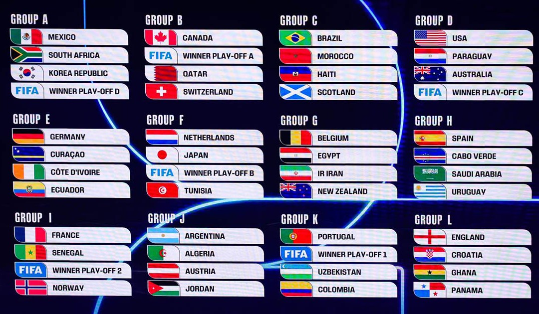 Mondiali 2026, svelati i calendari dei gironi: eventuale esordio dell’Italia il 12 giugno