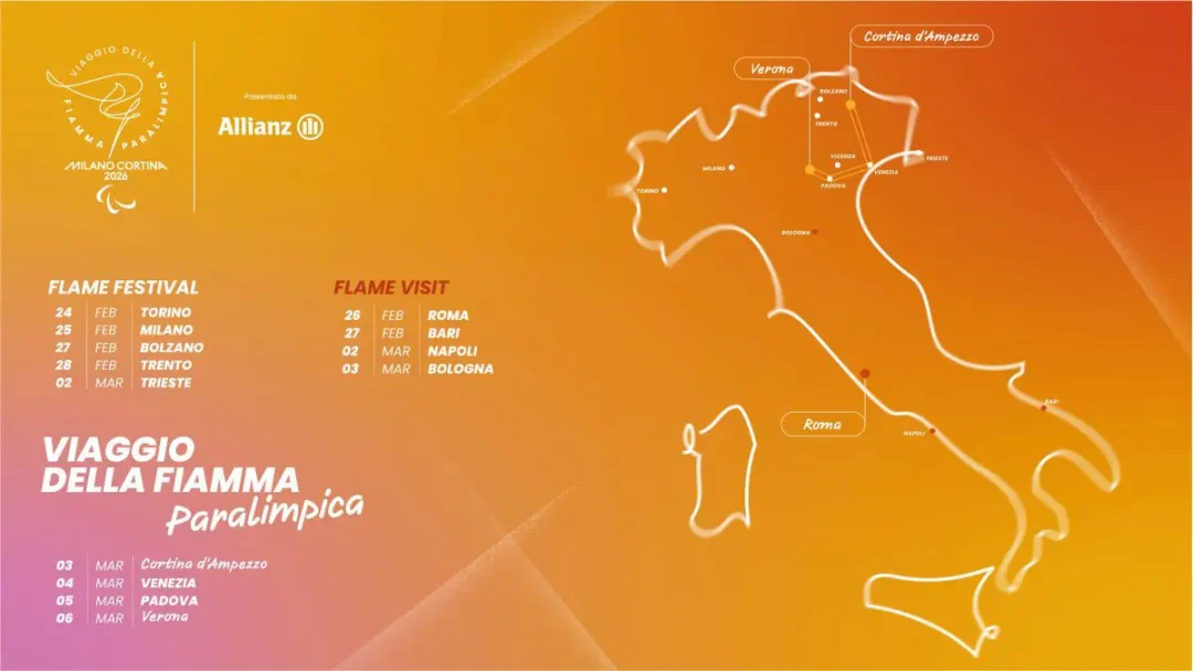 Svelato il percorso della fiamma paralimpica, 2000 km dal 24 febbraio al 6 marzo