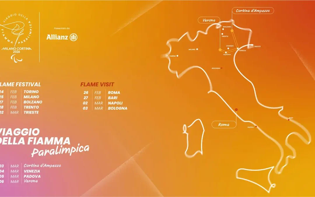 Svelato il percorso della fiamma paralimpica, 2000 km dal 24 febbraio al 6 marzo