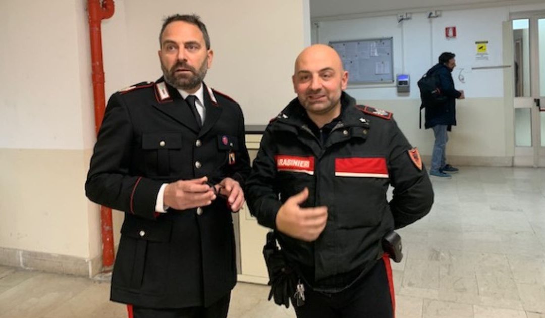 Da sinistra: i carabinieri Nicoletta e Tievoli al termine dell'udienza