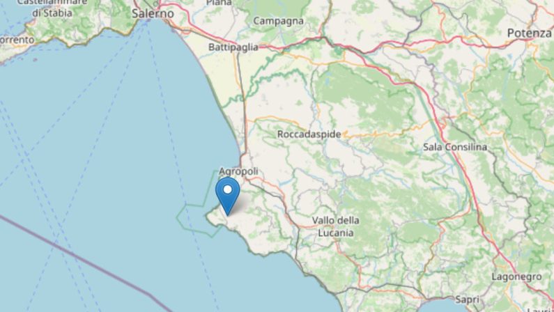 Terremoto a Salerno, scossa di magnitudo 4.5 a 319 km di profondità da Montecorice