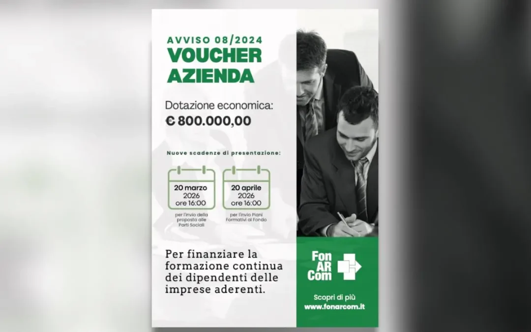 FonARCom a sostegno dell’Alta Formazione nelle imprese con il Voucher Azienda