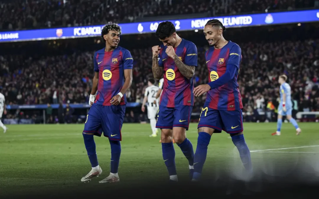 Il Barcellona strapazza 7-2 il Newcastle e vola ai quarti di Champions League