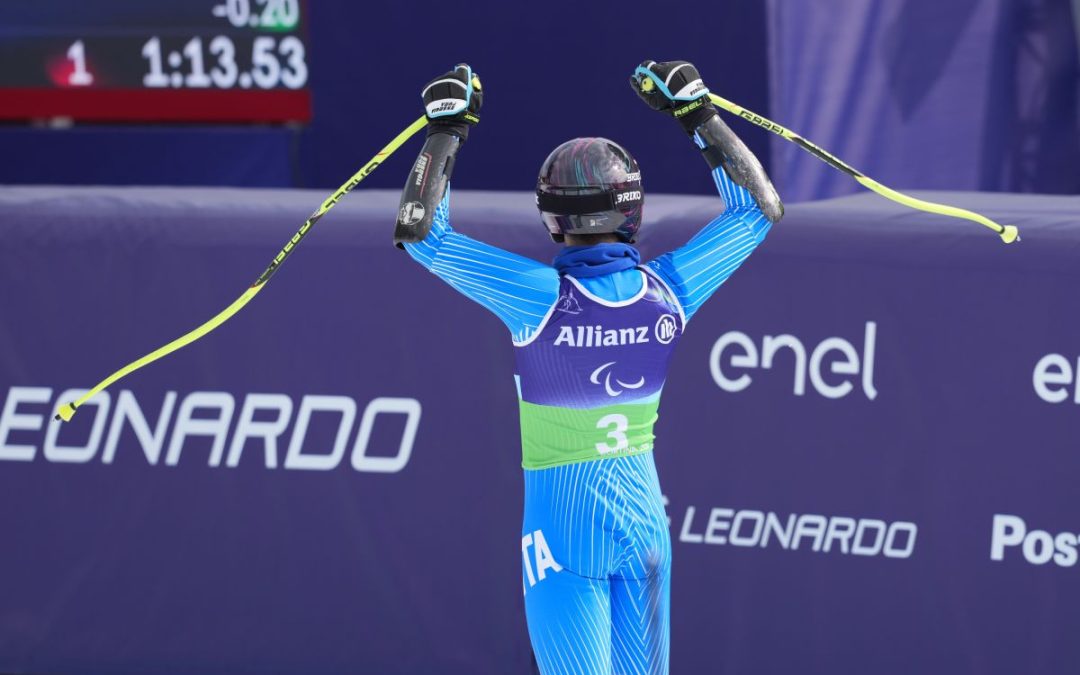 Paralimpiadi, straordinario Bertagnolli: nello slalom conquista il suo 5°oro. Bronzo Romele nella 20km