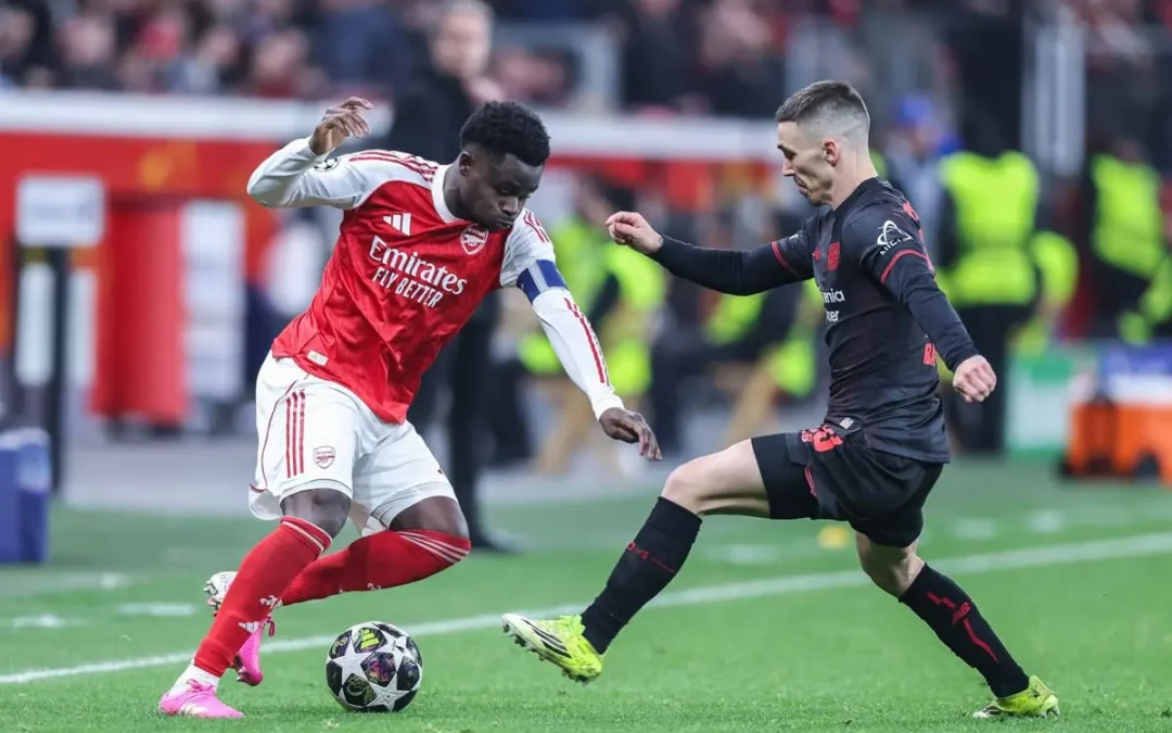 L’Arsenal si salva nel finale, 1-1 a Leverkusen nell’andata degli ottavi di Champions