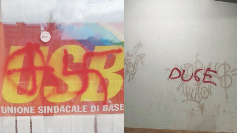 Potenza, svastiche e scritte nazifasciste sulle sedi di Usb e Pd