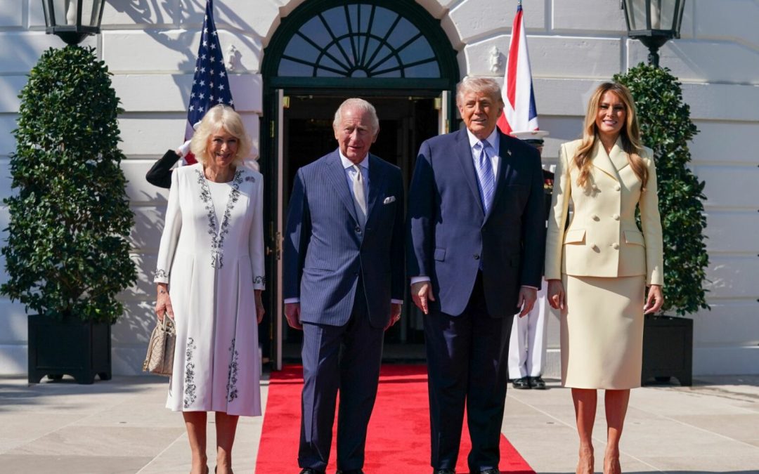 Re Carlo e Camilla ricevuti alla Casa Bianca da Trump e Melania