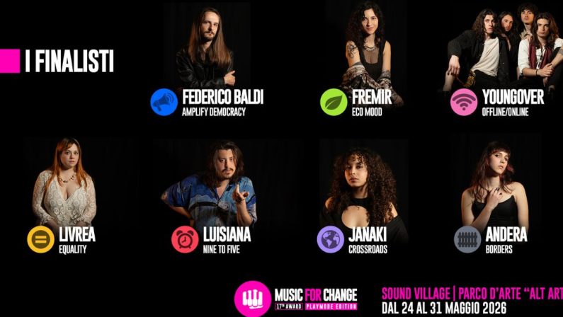 Svelati i finalisti del 17° premio Music for Change