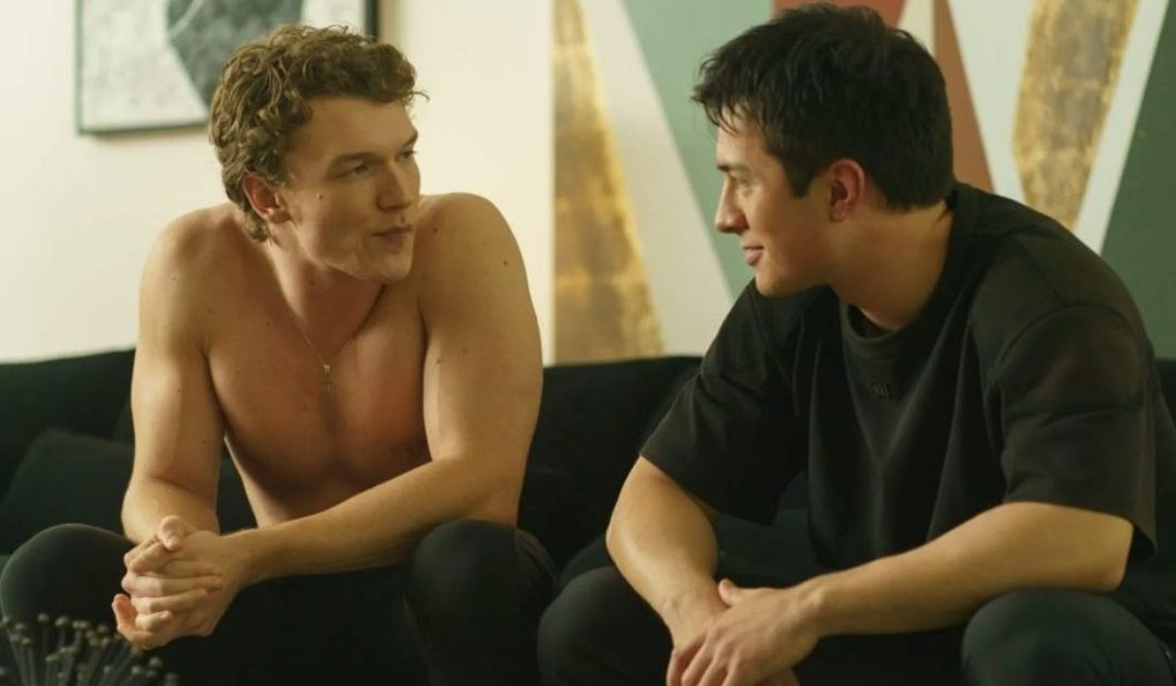 Ilya (Connor Storrie) e Shane (Hudson Williams) in "Heated Rivalry" 