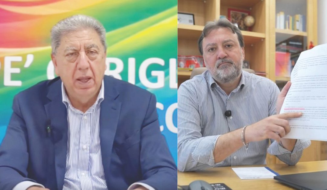 Da sinistra: Pepè Corigliano e Salvatore Cosimo (che indica nel programma la scritta Lamezia Terme)