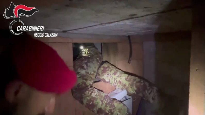 Ardore: i carabinieri scoprono un bunker con tunnel di fuga di 120 metri