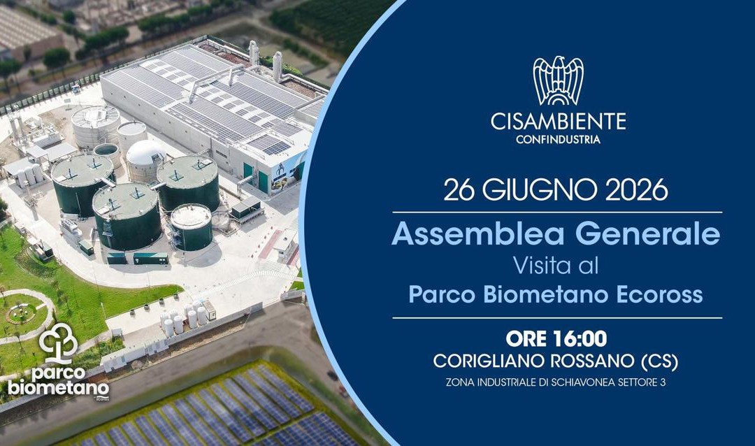 Assemblea Generale Cisambiente Confindustria 2026 al Parco Biometano Ecoross