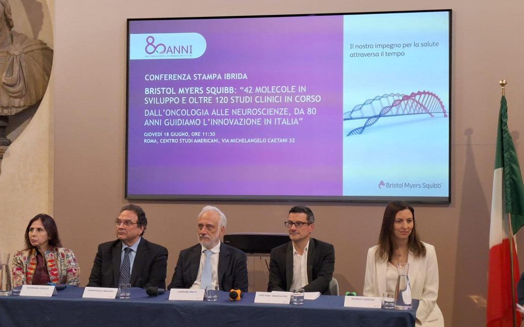 Farmaceutica: 80 anni di Bms in Italia, 42 molecole in sviluppo e 120 studi clinici in corso