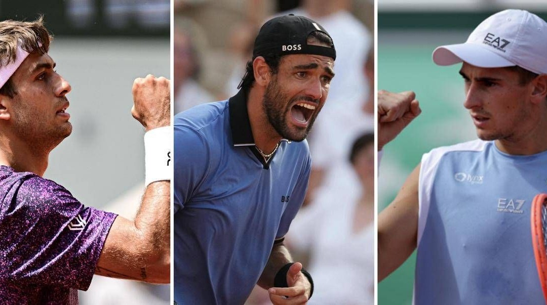 Roland Garros, tris azzurro ai quarti: Cobolli, Berrettini e Arnaldi avanti tutta