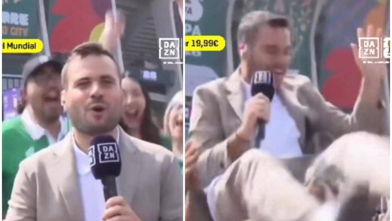 Mondiali, tifosi del Messico fanno ‘volare’ giornalista Dazn