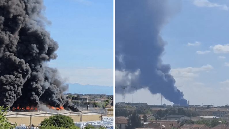 Mantova, incendio in stabilimento chimico: colonna di fumo visibile a distanza
