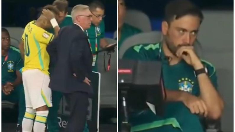 Brasile, Ancelotti fa entrare Neymar e il figlio Davide scuote la testa – Vide
