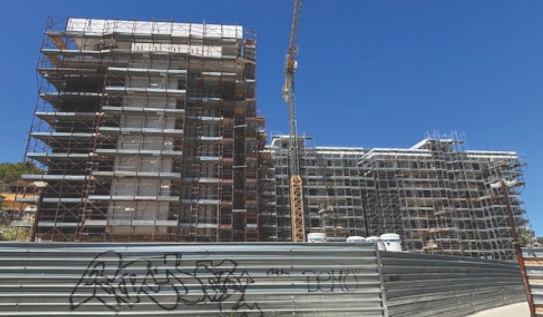 Foto del complesso residenziale che sta sorgendo a via Tammone