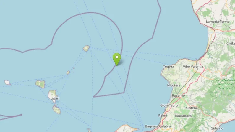 Terremoto al largo della Calabria, scossa di magnitudo 4.7