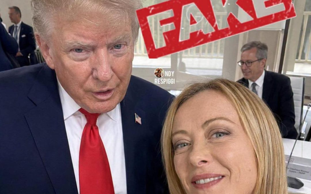 Meloni-Trump, deputato M5S pubblica ‘selfie’. Fratelli d’Italia: “Foto creata con AI, magistratura agisca”