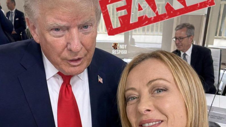 Meloni-Trump, deputato M5S pubblica ‘selfie’. Fratelli d’Italia: “Foto creata con AI, magistratura agisca”