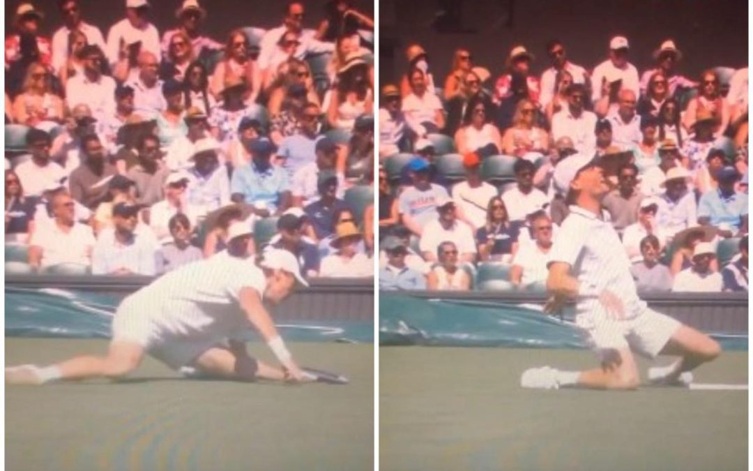 Sinner, paura a Wimbledon: brutta caduta con Kecmanovic