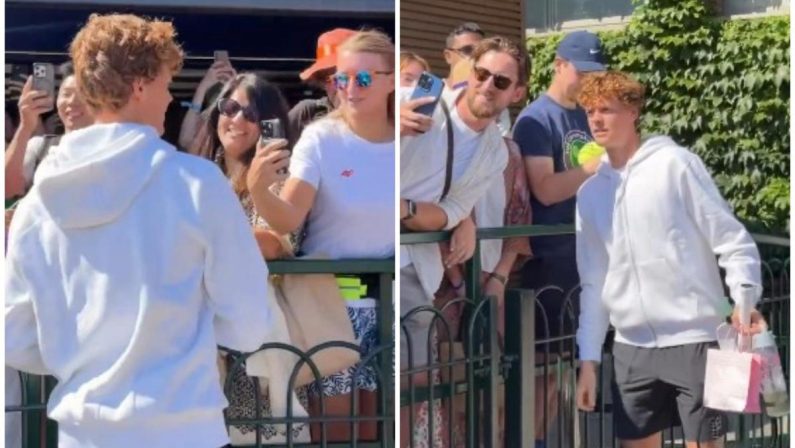 Sinner, entusiasmo a Wimbledon: autografi e selfie con tifosi