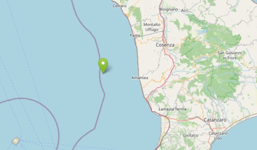 L'area in cui si trova l'epicentro del sisma