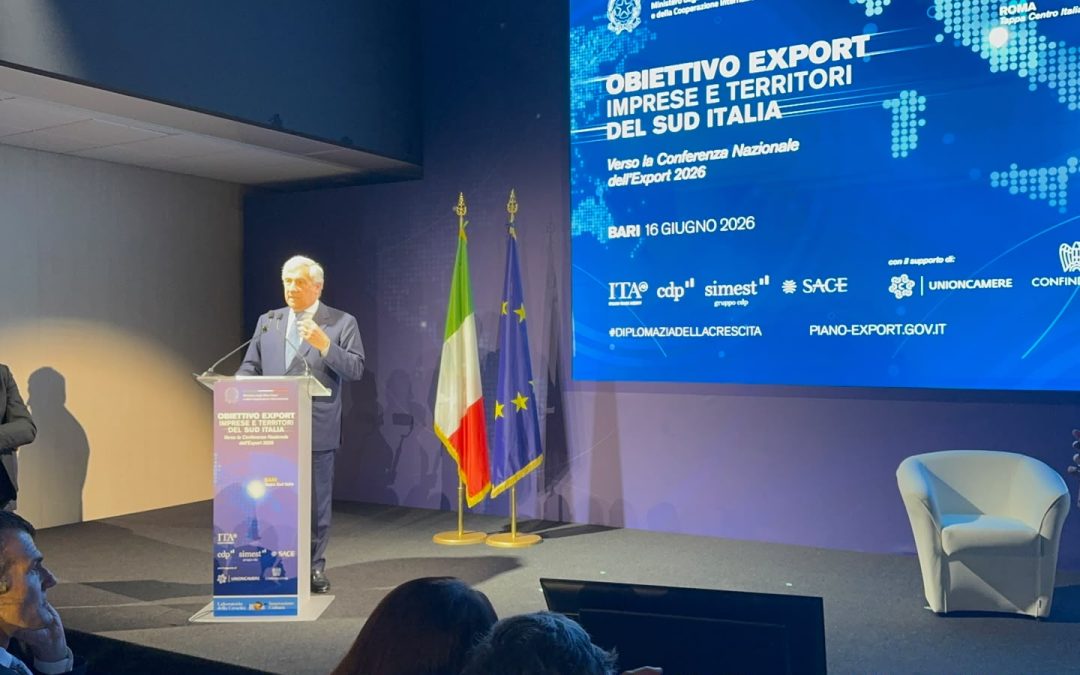 Export, Tajani “Obiettivo 700 miliardi entro il 2027, il Sud cresce più del Nord” / Video
