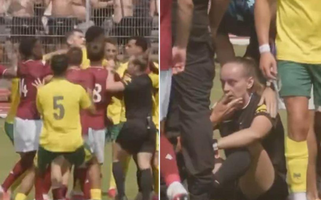 Rissa nel match amichevole, l’arbitra finisce k.o.