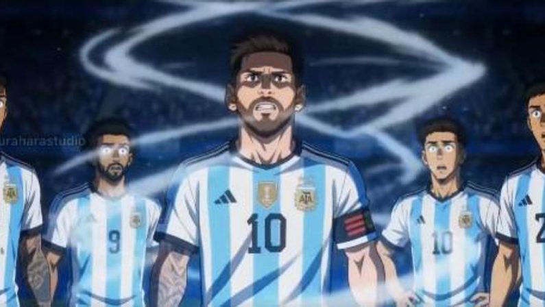 Mondiali, Messi e l’Argentina diventano… un anime