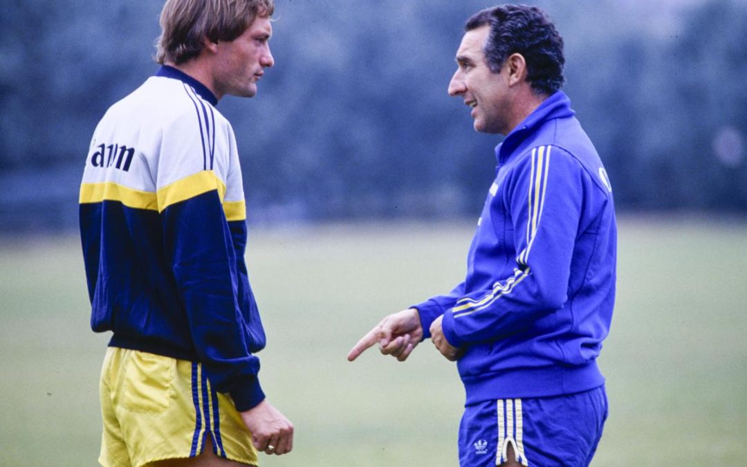 Osvaldo Bagnoli con Preben Larsen Elkjaer ai tempi del Verona