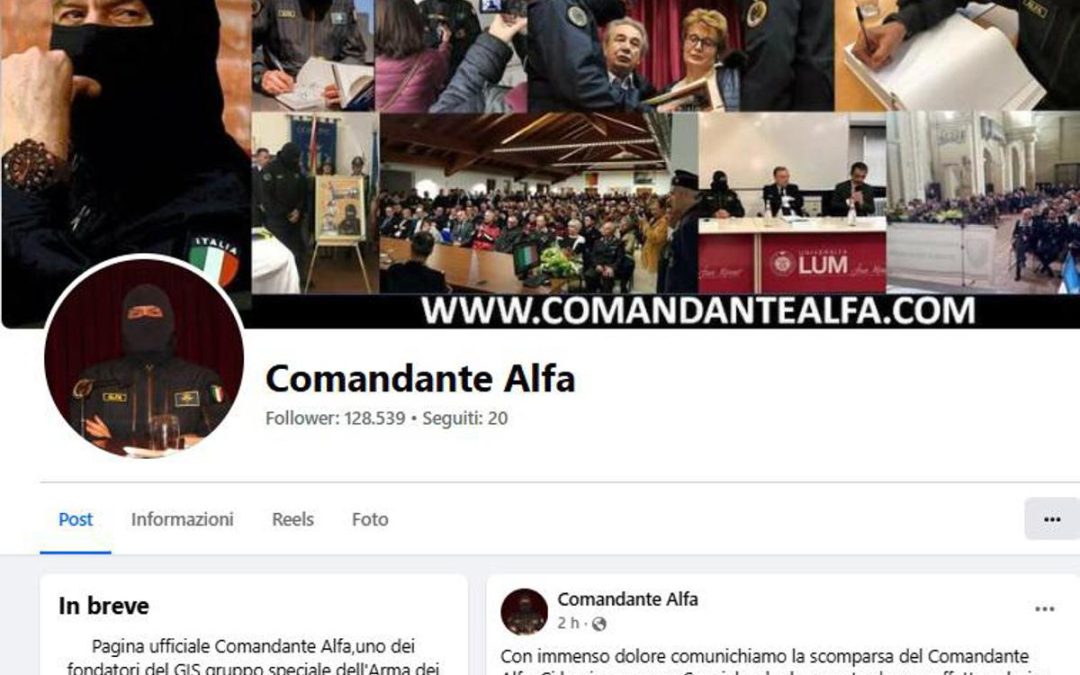 E’ morto il ‘Comandante Alfa’, tra fondatori Gis Carabinieri