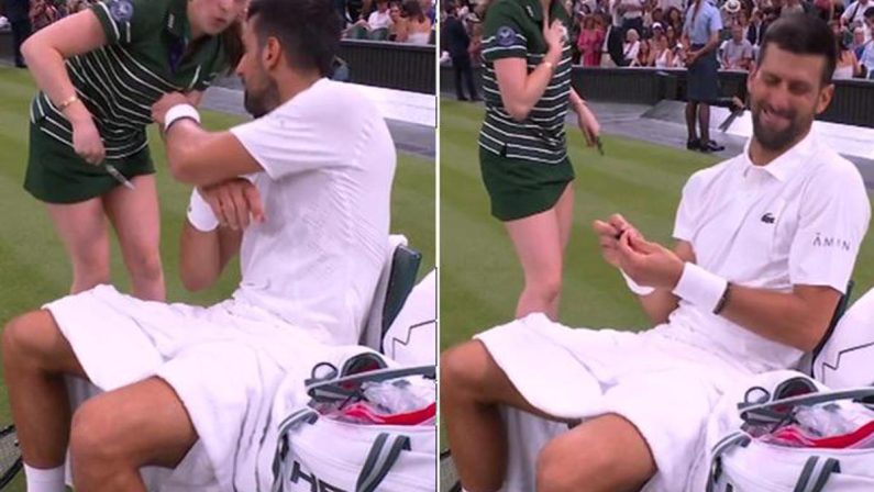 Wimbledon, lo scherzo di Djokovic e la raccattapalle trema