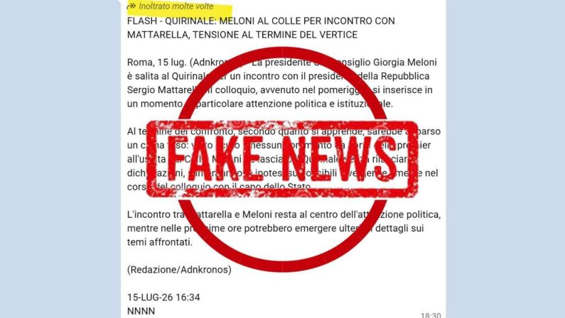 Falso lancio Adnkronos in chat giornalisti annuncia Meloni al Quirinale, Desario: “Fatto grave, denunciamo”