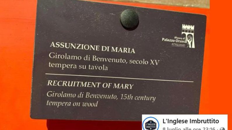 La Madonna ‘assunta’… ma al lavoro: il refuso al museo di Pitigliano diventa un caso virale