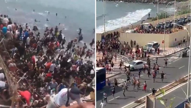 Spagna, emergenza migranti a Ceuta: migliaia entrano dal Marocco in poche ore