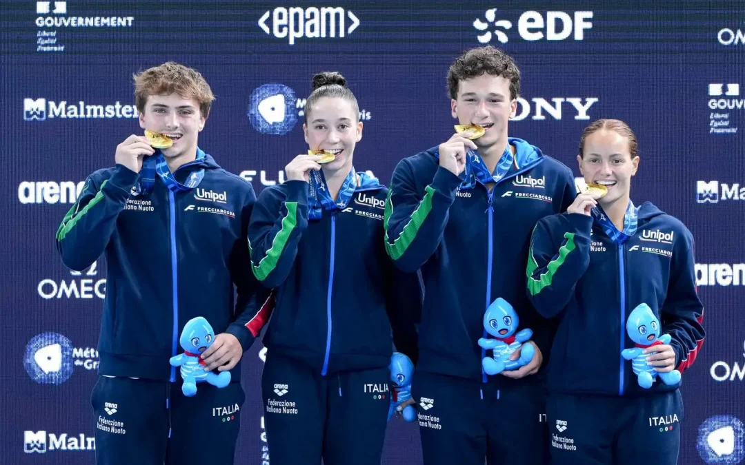 Tuffi, oro Italia nel mixed team agli Europei di Parigi. Argento Pelati nell’artistico