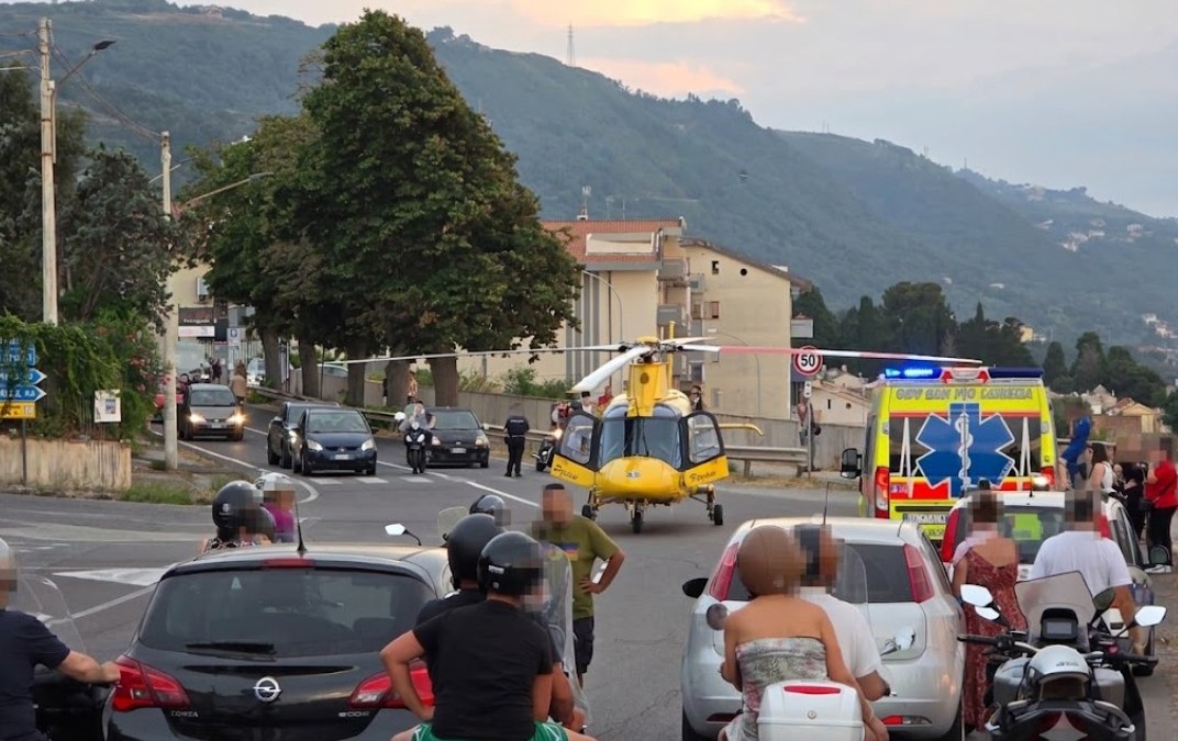 L'elisoccorso atterrato sul luogo dell'incidente