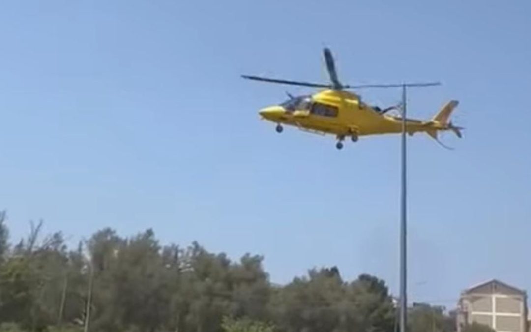 L'elisoccorso intervenuto sul luogo dell'incidente