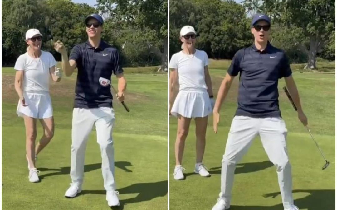 Sinner, buca a golf ed esultanza… alla Ronaldo