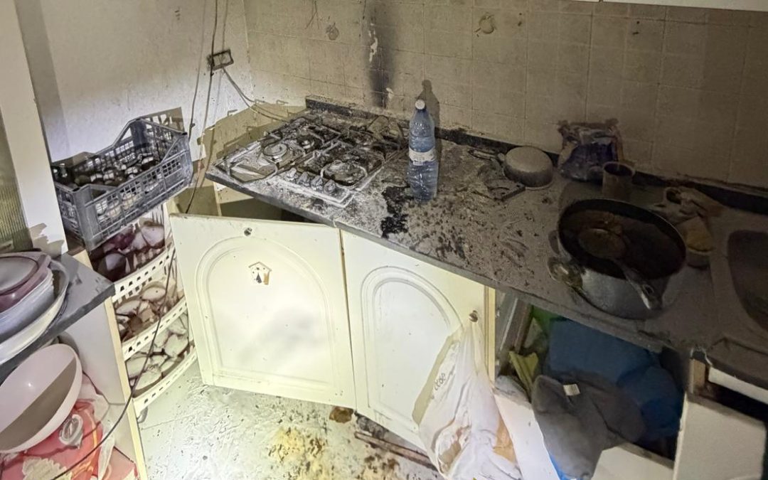 La cucina dove si è sviluppato l'incendio