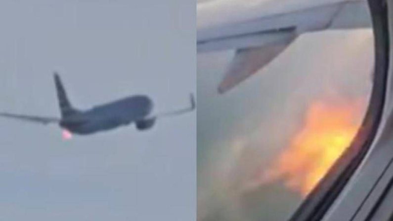 Fiamme da un aereo American Airlines dopo il decollo e atterraggio d’emergenza: “Uccelli hanno colpito il motore”